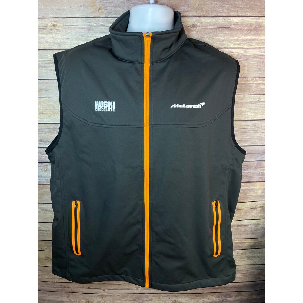 McLAREN EXTREME E Racing Team Vest — 2XL Gray Full Zip- HUSKI Chocolate